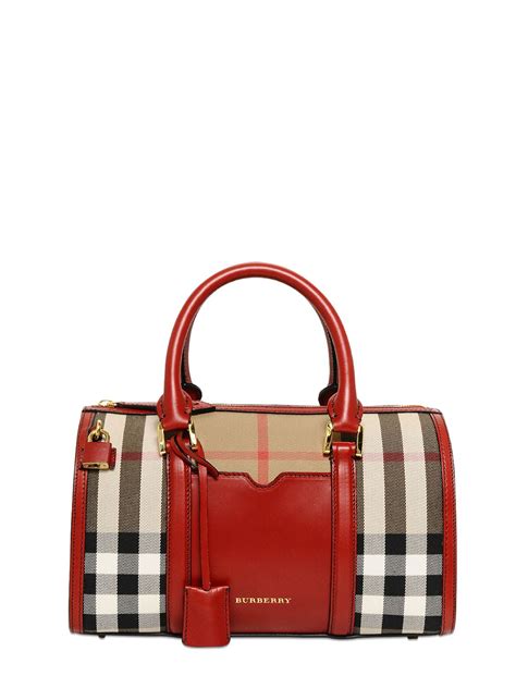 burberry red check handbag|Burberry Check shoulder bag.